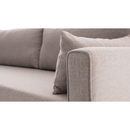 L-formet hjørnesofa KORFU, cremefarvet, venstrevendt
