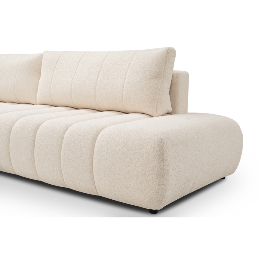 L-formet hjørnesofa med sovefunktion og opbevaringsrum DESIO, venstrevendt, beige