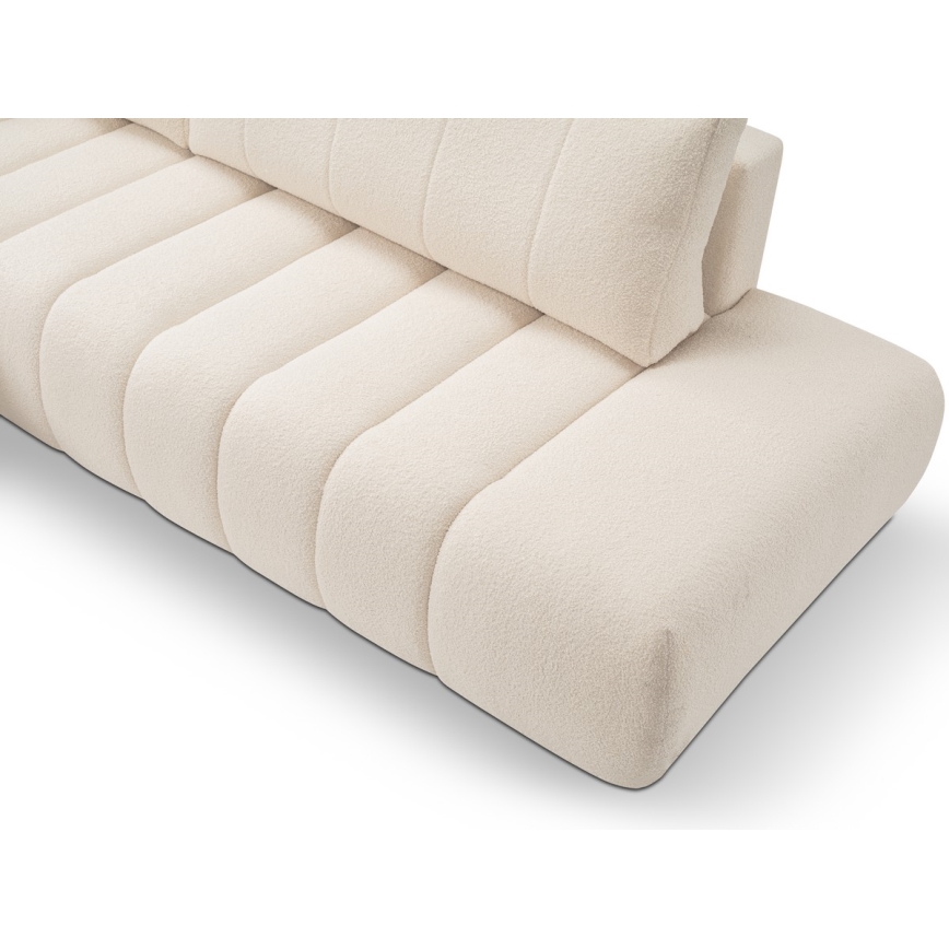 L-formet hjørnesofa med sovefunktion og opbevaringsrum DESIO, venstrevendt, beige