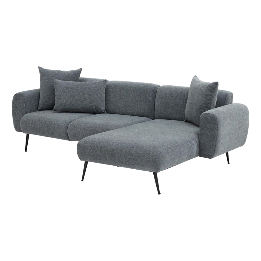 L-formet hjørnesofa PISA, grå, højrevendt