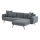 L-formet hjørnesofa PISA, grå, højrevendt