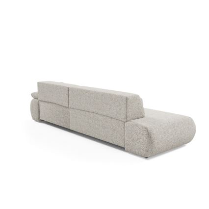 L-formet højrevendt hjørnesofa med sovefunktion og opbevaringsrum PRATO, beige
