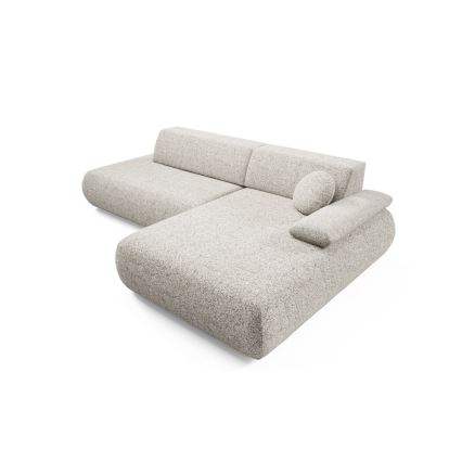 L-formet højrevendt hjørnesofa med sovefunktion og opbevaringsrum PRATO, beige
