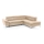 L-formet loungemøbel foldefunktion læder SALERNO II højre beige