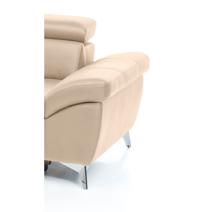 L-formet loungemøbel foldefunktion læder SALERNO II venstre beige