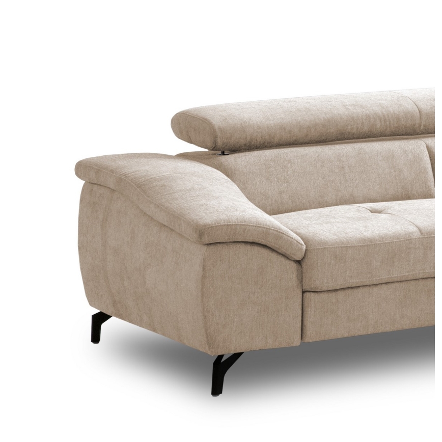L-formet loungemøbel m. opbevaringsplads foldbar BRESCIA højre beige