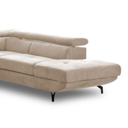 L-formet loungemøbel m. opbevaringsplads foldbar BRESCIA højre beige