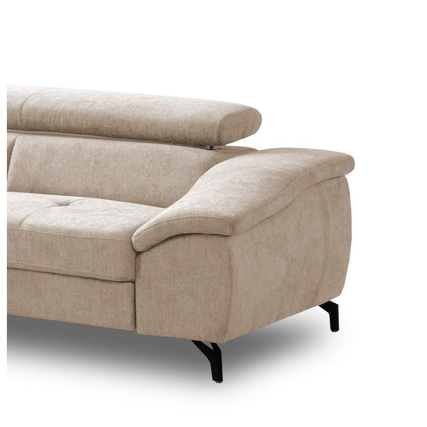 L-formet loungemøbel m. opbevaringsplads foldbar BRESCIA venstre beige