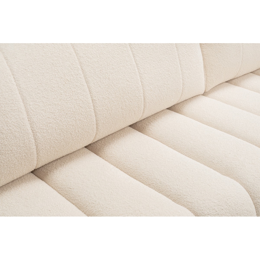 L-formet loungemøbel m. opbevaringsplads foldbar DESIO højre beige