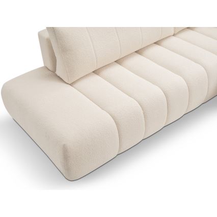 L-formet loungemøbel m. opbevaringsplads foldbar DESIO højre beige