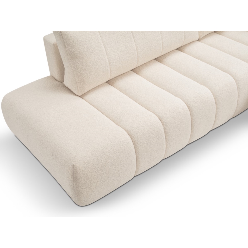 L-formet loungemøbel m. opbevaringsplads foldbar DESIO højre beige