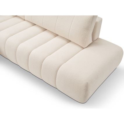 L-formet loungemøbel m. opbevaringsplads foldbar DESIO venstre beige