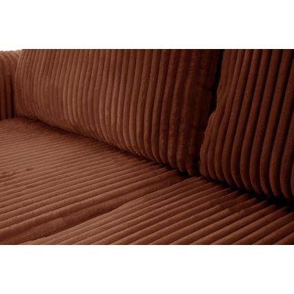 L-formet loungemøbel m. opbevaringsplads foldbar FRIDA brun