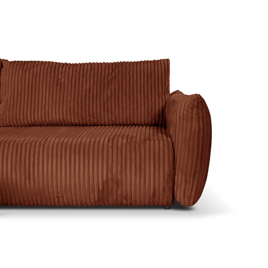 L-formet loungemøbel m. opbevaringsplads foldbar FRIDA brun