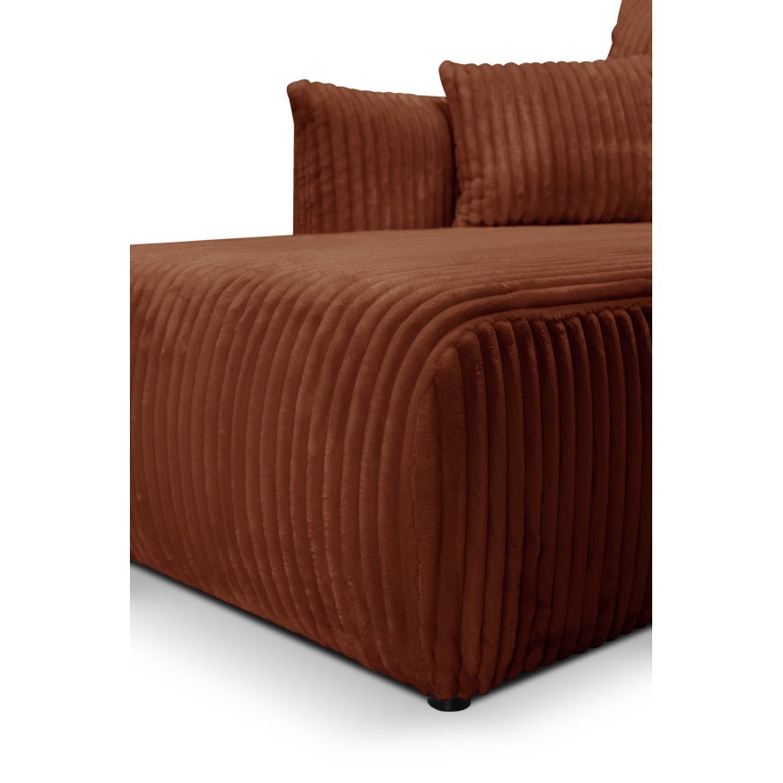 L-formet loungemøbel m. opbevaringsplads foldbar FRIDA brun
