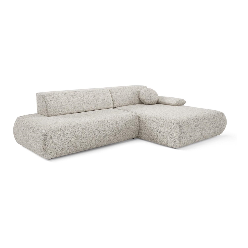 L-formet loungemøbel m. opbevaringsplads foldbar PRATO højre beige
