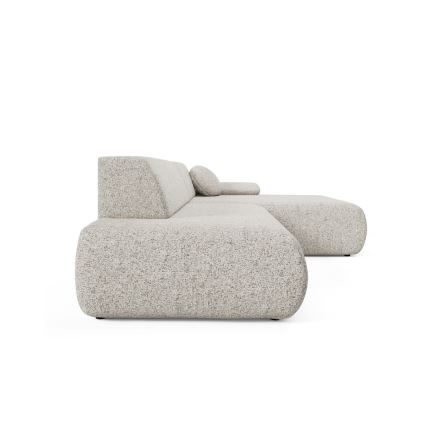 L-formet loungemøbel m. opbevaringsplads foldbar PRATO højre beige