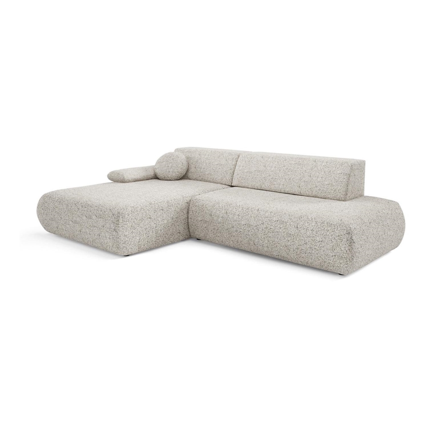 L-formet loungemøbel m. opbevaringsplads foldbar PRATO venstre beige