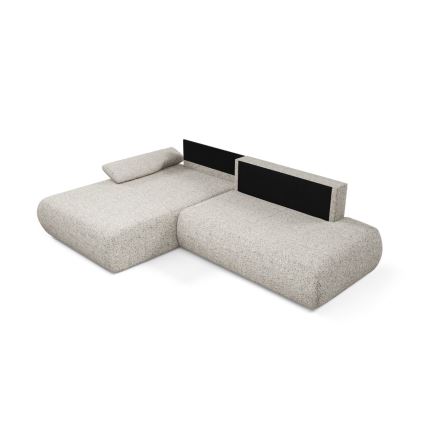L-formet loungemøbel m. opbevaringsplads foldbar PRATO venstre beige