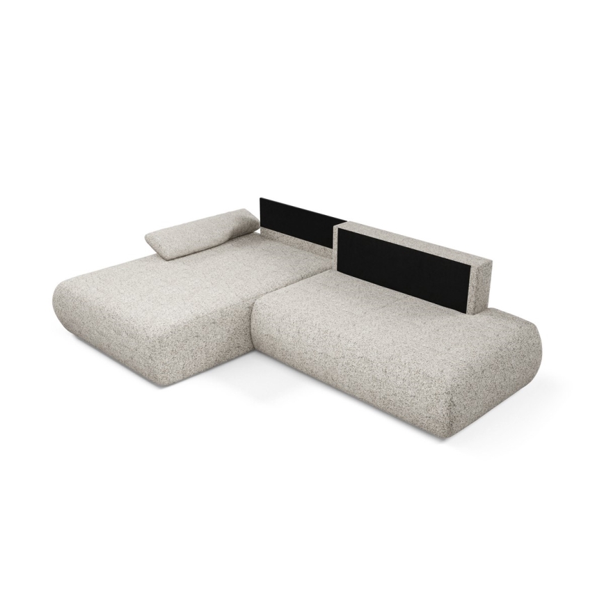L-formet loungemøbel m. opbevaringsplads foldbar PRATO venstre beige