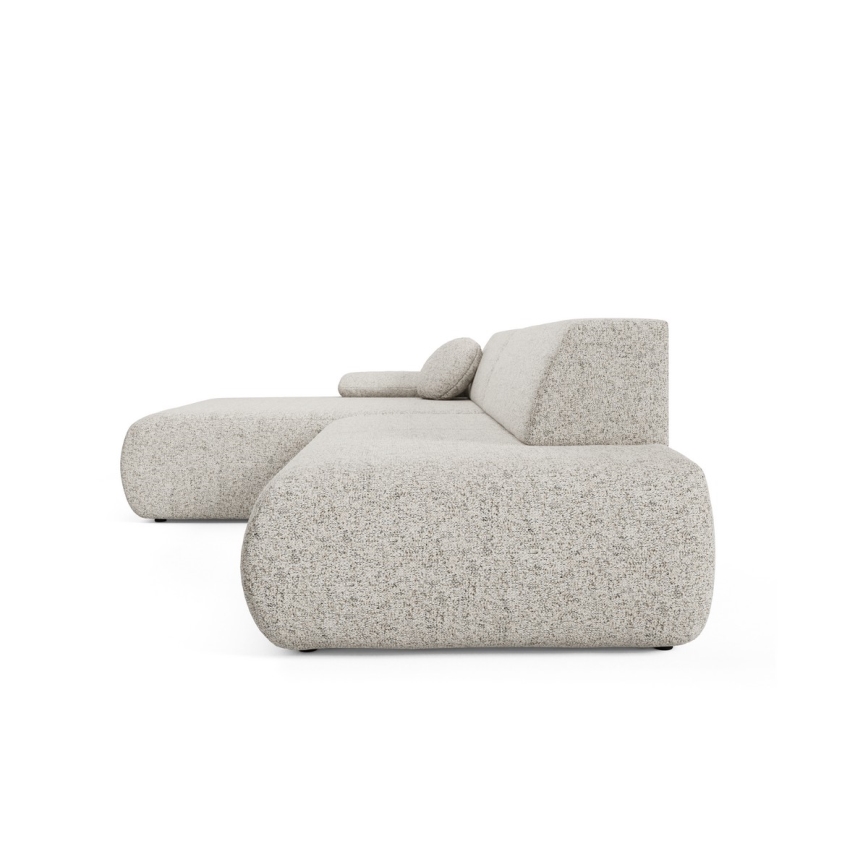 L-formet loungemøbel m. opbevaringsplads foldbar PRATO venstre beige