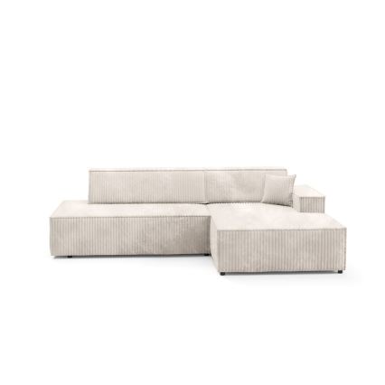 L-formet loungemøbel m. opbevaringsplads foldbar TERAMO højre beige