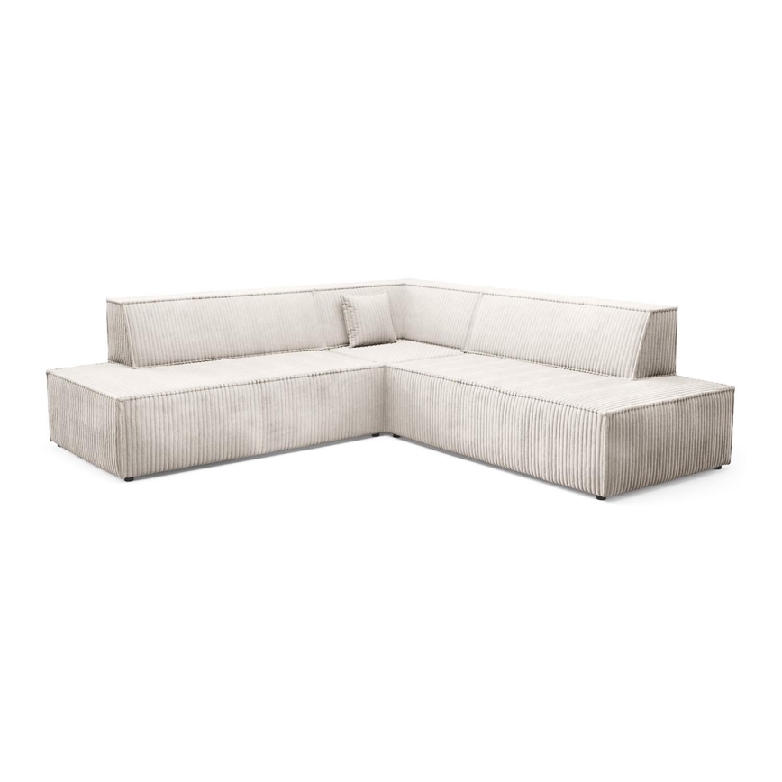 L-formet loungemøbel m. opbevaringsplads foldbar TERAMO højre beige