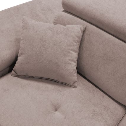 L-formet venstrevendt sovesofa CASTELO med opbevaringsplads, beige