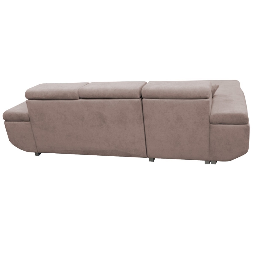 L-formet venstrevendt sovesofa CASTELO med opbevaringsplads, beige