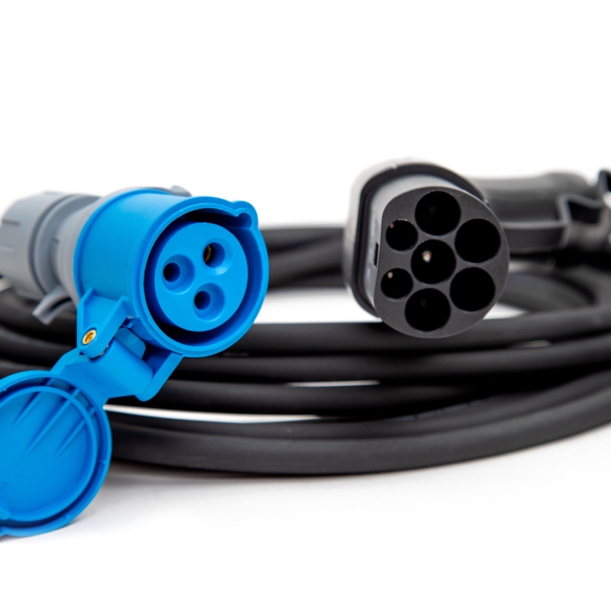 Ladekabel til elektriske campingvogne type 2 7 m 3,6kW 16A