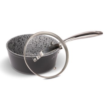 Lamart - Lille granitgryde med låg 16 cm sort/grå/rustfri