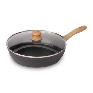 Lamart - Stegepande med låg 28 cm sort/brun