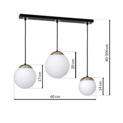 Lampe i snor SPARTA 3xE14/40W/230V