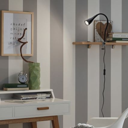 Lampe med klemme 1xGU10/3W/230V sort