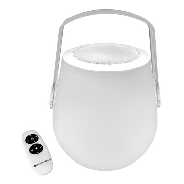 Lampenwelt - LED bordlampe m. højtaler dæmpbar RGB-farver LED/3W/3,7V Bluetooth 2000 mAh IP44 + fjernbetjening
