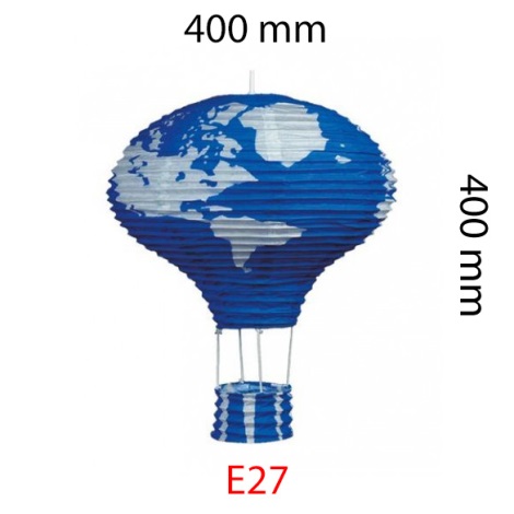 Lampeskærm blå flyvende ballon E27 400x400 mm