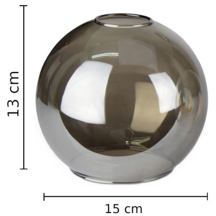 Lampeskærm til pendel LACRIMA SMOKY E27 diameter 15 cm sort røget