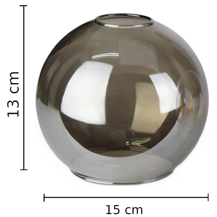 Lampeskærm til pendel LACRIMA SMOKY E27 diameter 15 cm sort røget