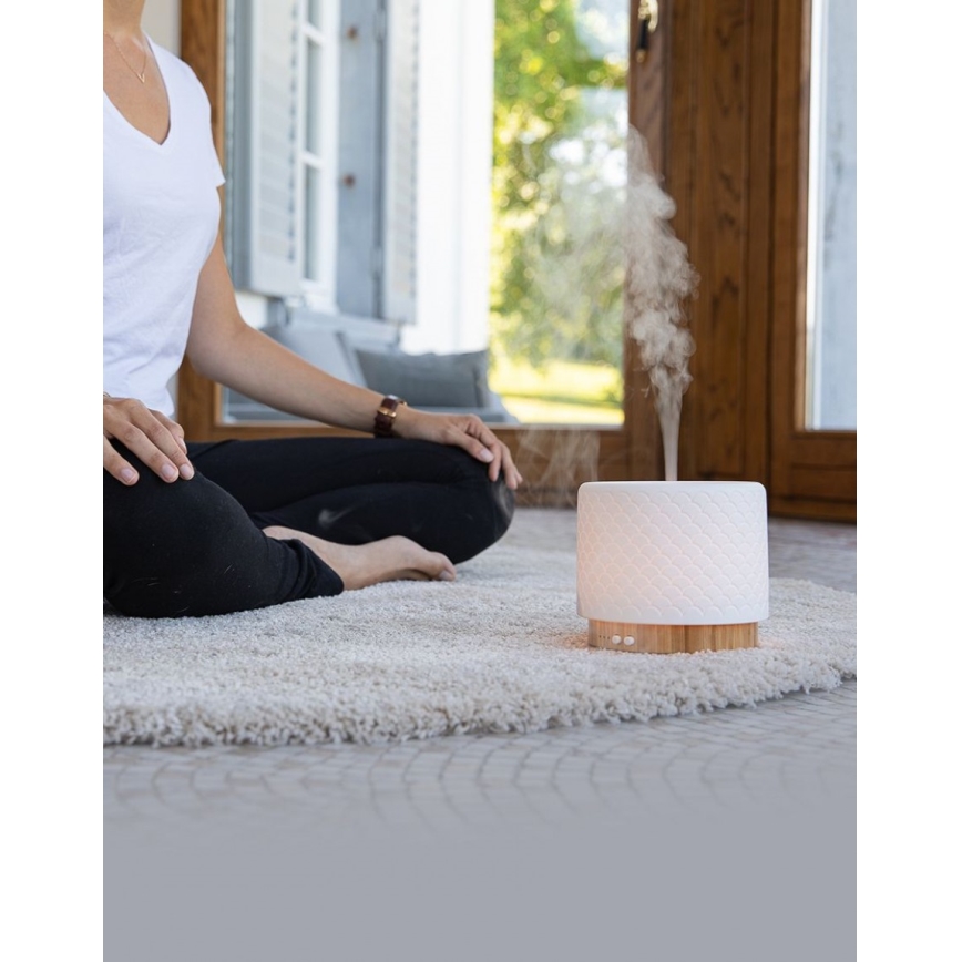 Lanaform - LED Ultrasonisk aroma diffusor 5V 280 ml USB