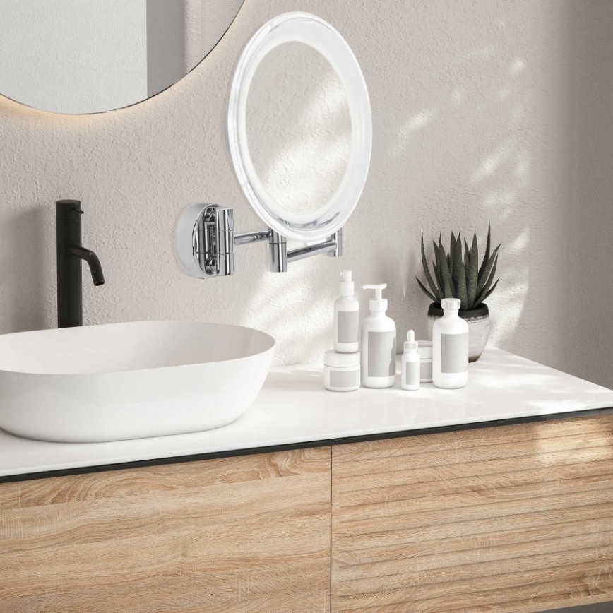 Lanaform - LED Vægmonteret kosmetisk spejl WALL LED/4xAAA