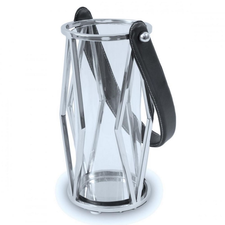 Lanterne FRAGIL 26 cm skinnende krom/sort