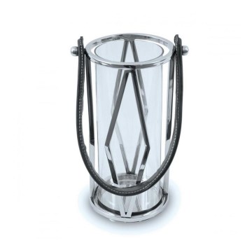 Lanterne FRAGIL 26 cm skinnende krom/sort