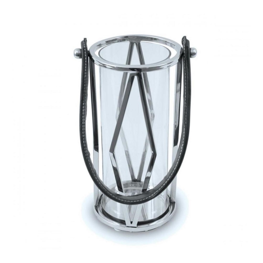Lanterne FRAGIL 26 cm skinnende krom/sort