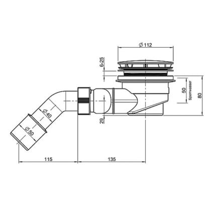 LAUFEN H2951270000001 - Sifon til brusebakke SOLUTIONS plast/hvid