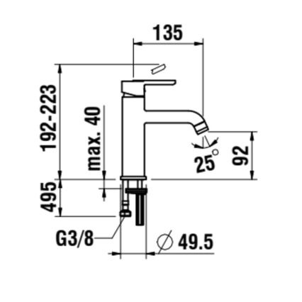 LAUFEN H3110810041201 - Hane LUA 19,2 cm skinnende krom