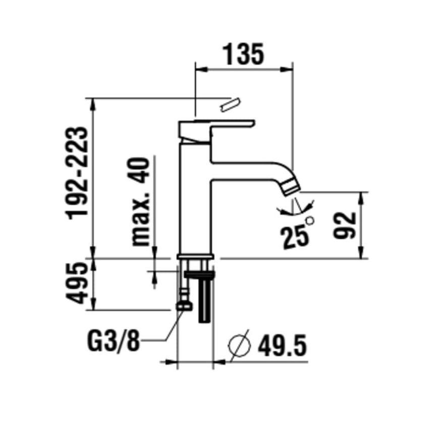 LAUFEN H3110810041201 - Hane LUA 19,2 cm skinnende krom