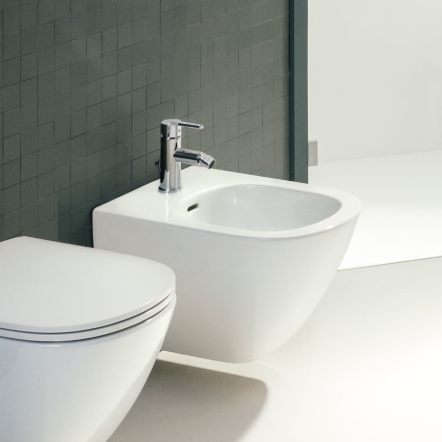 LAUFEN H3410810041141 - Bidethane + afløb m. overløb LUA skinnende krom