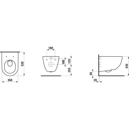 LAUFEN H8209560000001 - Væghængt toilet PRO keramik/hvid