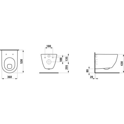 LAUFEN H8209590000001 - Væghængt WC PRO keramik/hvid