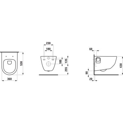 LAUFEN H8209640000001 - Væghængt toilet PRO keramik/hvid